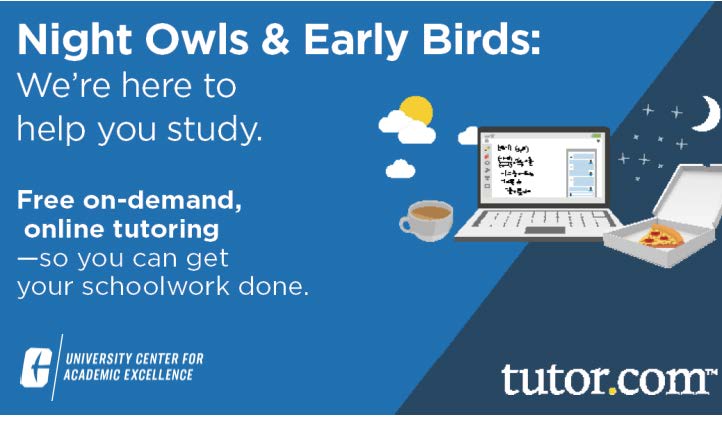 Night Owls & Early Birds: We're here to help you study. Free on-demand, online tutoring - so you can get your schoolwork done. tutor.com